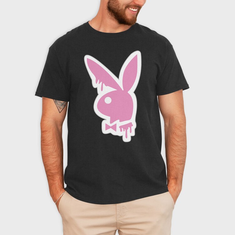 Pink Bunny Bowtie, Tricou Barbati (Unisex)