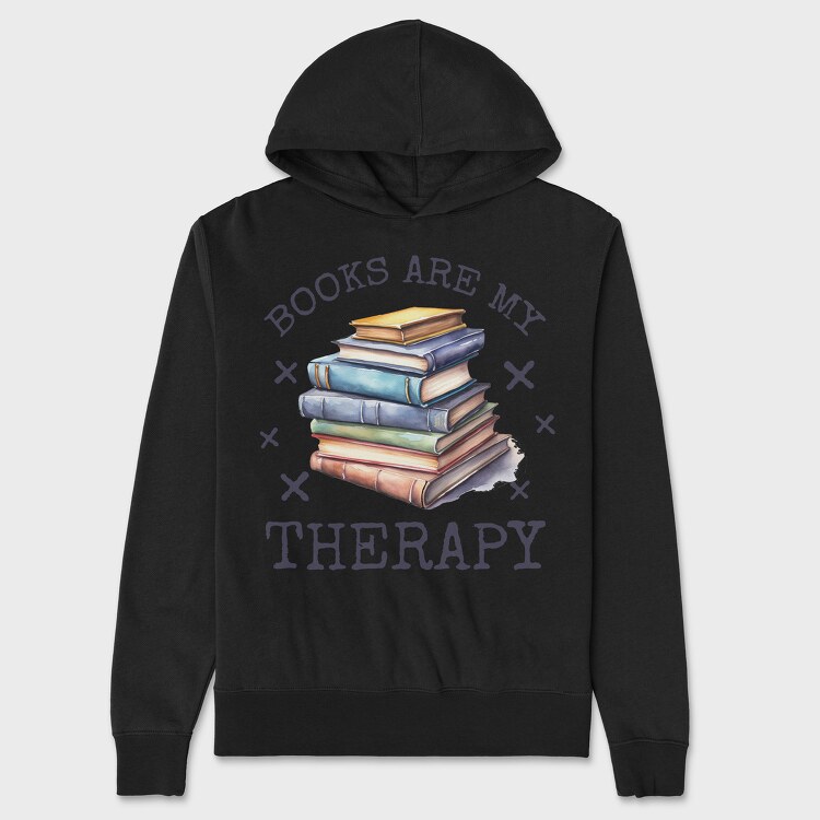 Books Are My Therapy, Hanorac Oversize Barbati (Unisex)