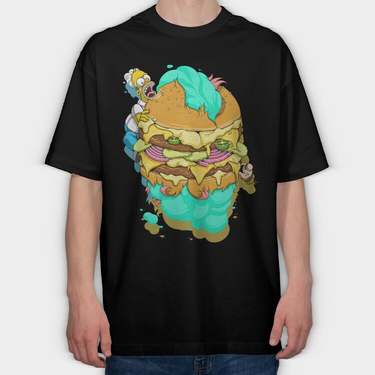 Hamburger Hugger, Tricou Oversize Barbati (Unisex)