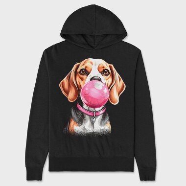 Beagle Bubblegum, Hanorac Oversize Barbati (Unisex)