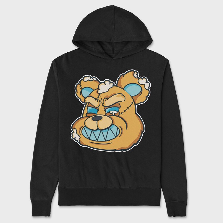 Angry Teddy Bear, Hanorac Oversize Barbati (Unisex)