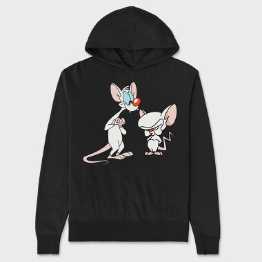 Cartoon Retro Pinky and Cerebro 3, Hanorac Oversize Barbati (Unisex)