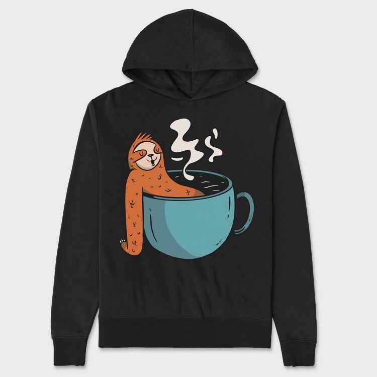 Sloth Coffee Hot Tub, Hanorac Oversize Barbati (Unisex)