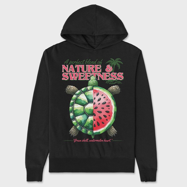 Watermelon Turtle, Hanorac Oversize Barbati (Unisex)