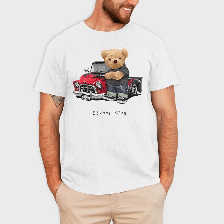 Teddy Bear Street King, Tricou Barbati (Unisex)