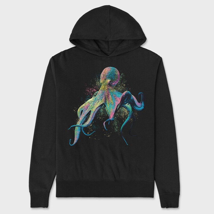 Colorful Octopus, Hanorac Oversize Barbati (Unisex)