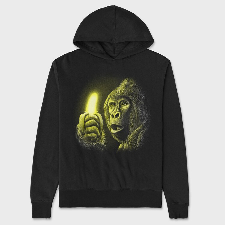 Gorilla Shining Banana, Hanorac Oversize Barbati (Unisex)