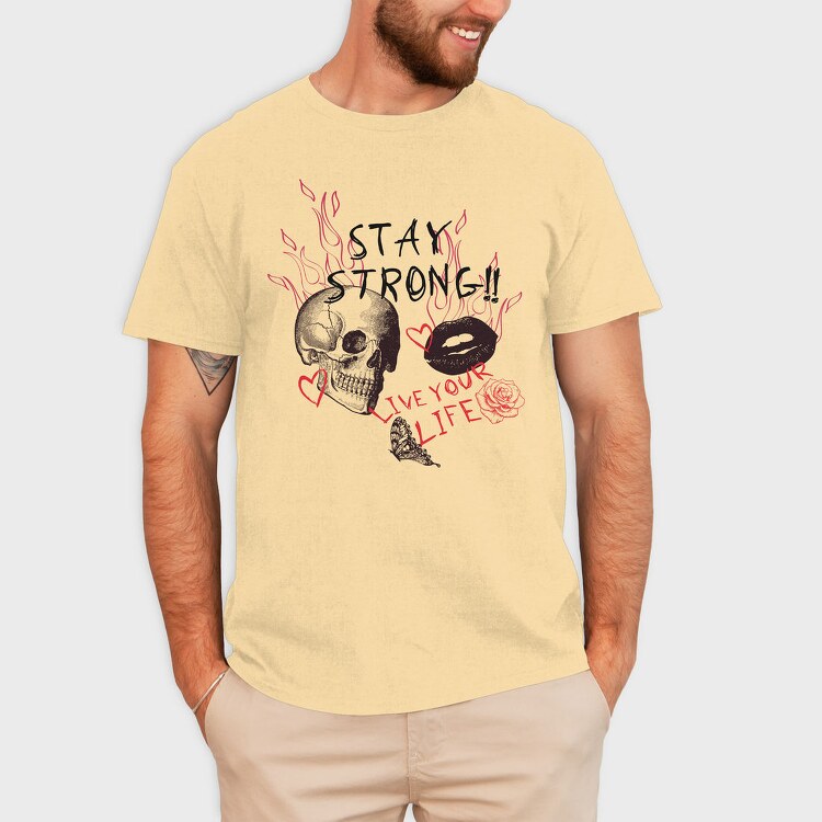 Live Your Life Skull, Tricou Barbati (Unisex)