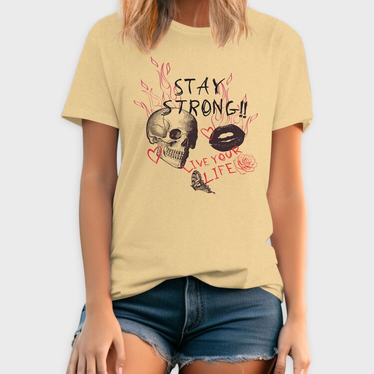 Live Your Life Skull, Tricou Barbati (Unisex)