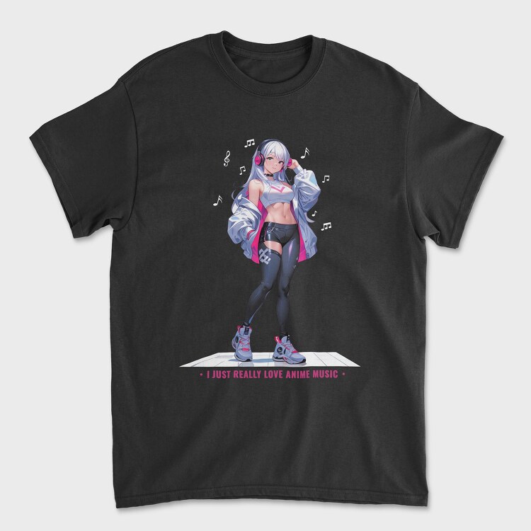 Anime Girl Music, Tricou Barbati (Unisex)