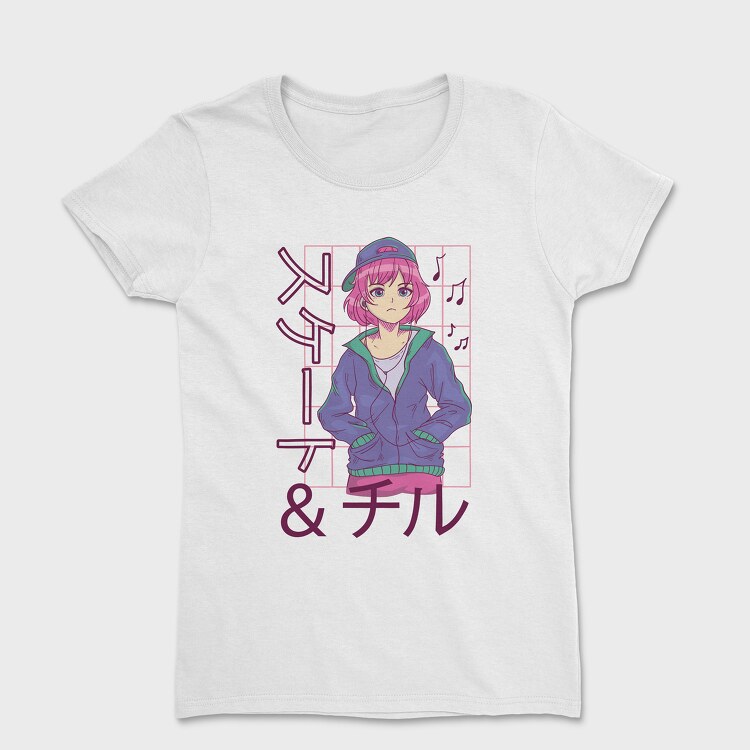 Anime Skate Chill Girl, Tricou Femei