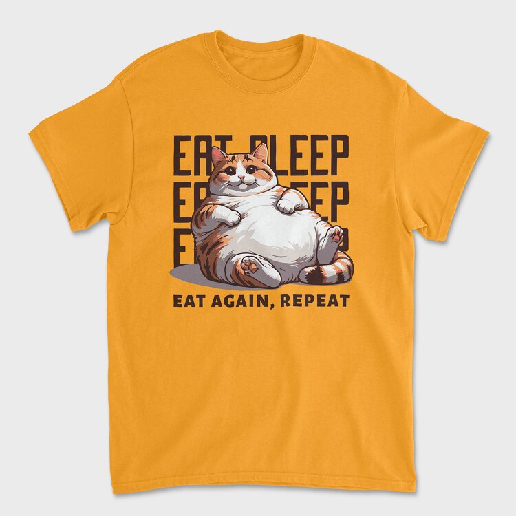 Cat Eat Sleep Repeat, Tricou Barbati (Unisex)