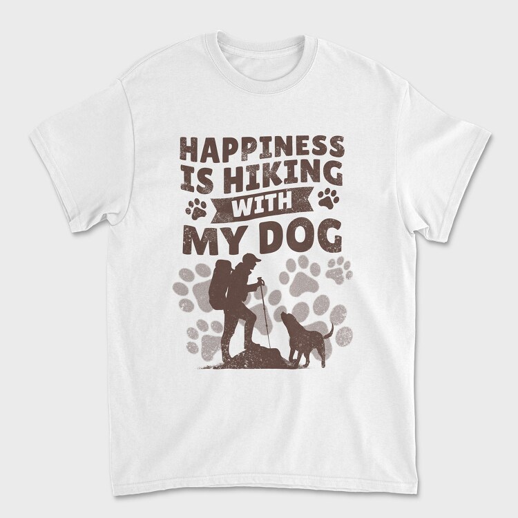 hiking with my dog mono, Tricou Barbati (Unisex)