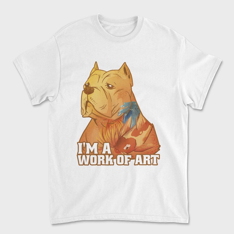 i am a work of art pitbull, Tricou Barbati (Unisex)