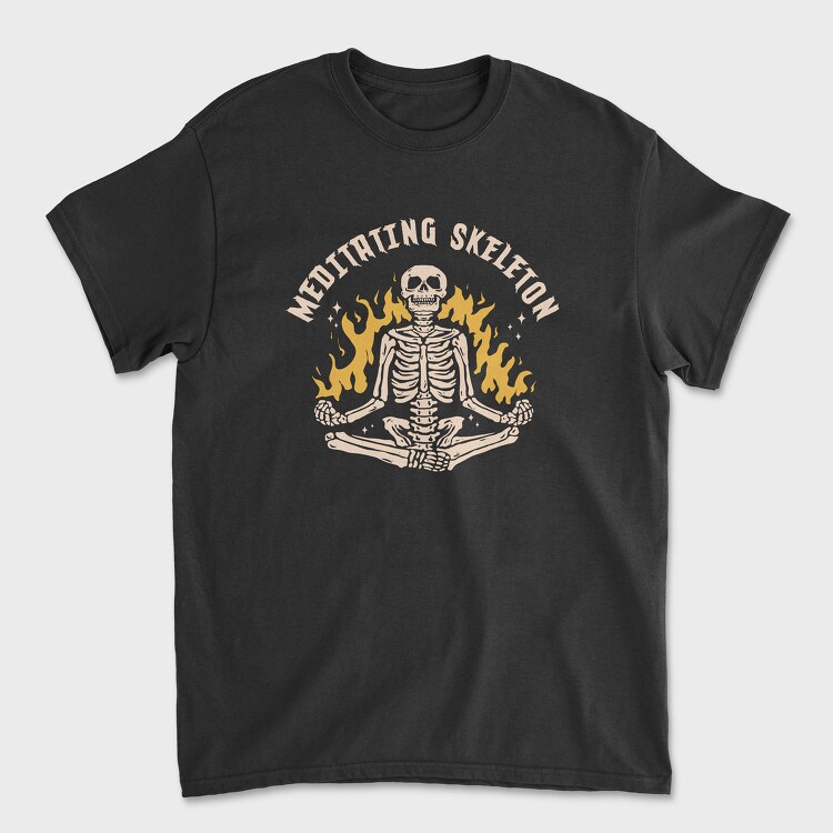 Meditating Skelleton, Tricou Barbati (Unisex)