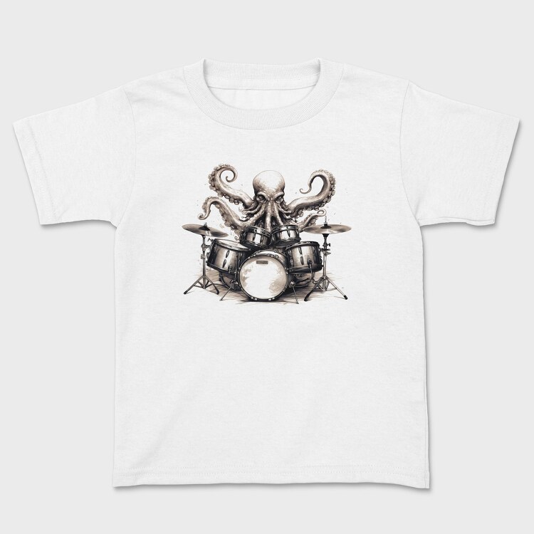 octopus playing drums, Tricou Copii