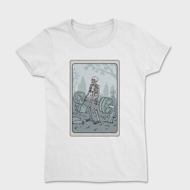 Skeleton Deadlifting Tarot Card, Tricou Femei