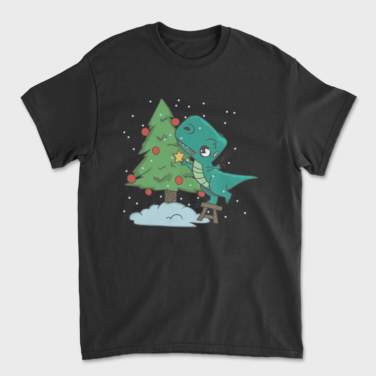 Trex Chistmas Tree, Tricou Barbati (Unisex)