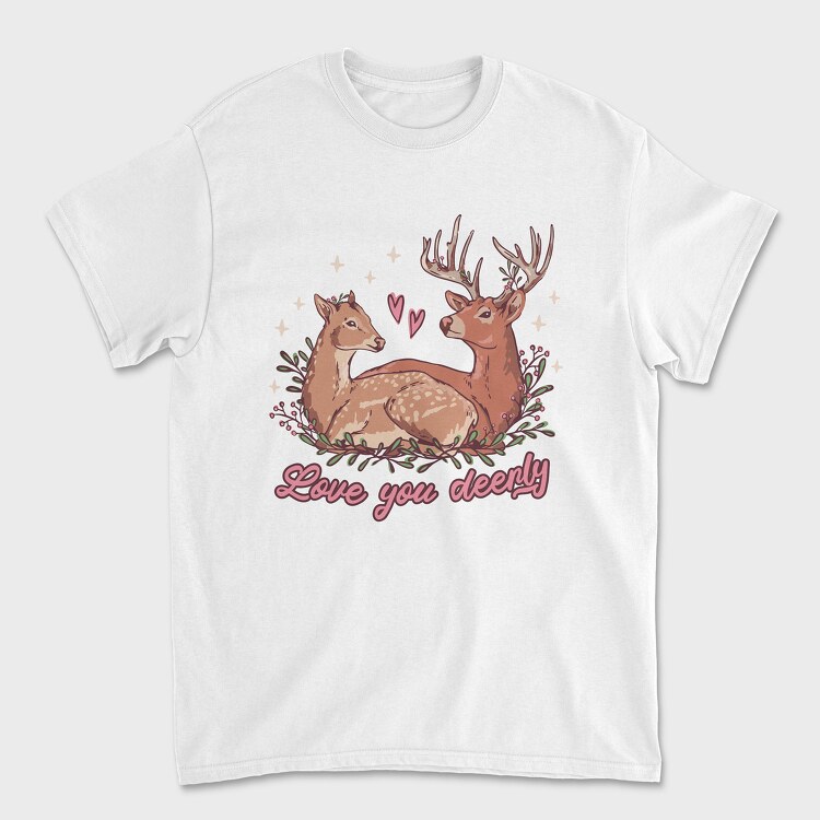 Valentine Deer, Tricou Barbati (Unisex)