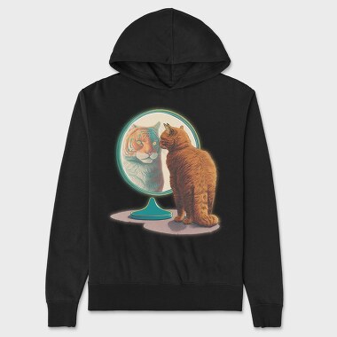 Tiger Kitty Mirror, Hanorac Oversize Barbati (Unisex)