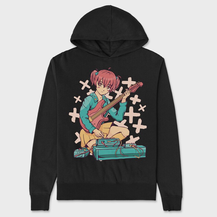 Guitar Pedals Anime, Hanorac Oversize Barbati (Unisex)