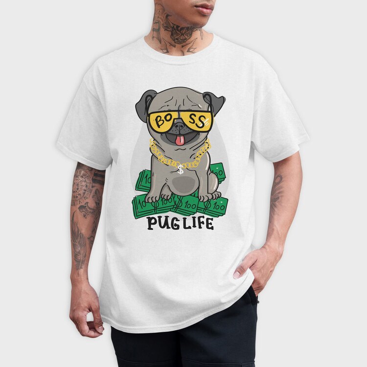 Pug Boss Money, Tricou Barbati (Unisex)