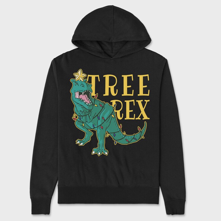 Tree Rex Christmas, Hanorac Oversize Barbati (Unisex)