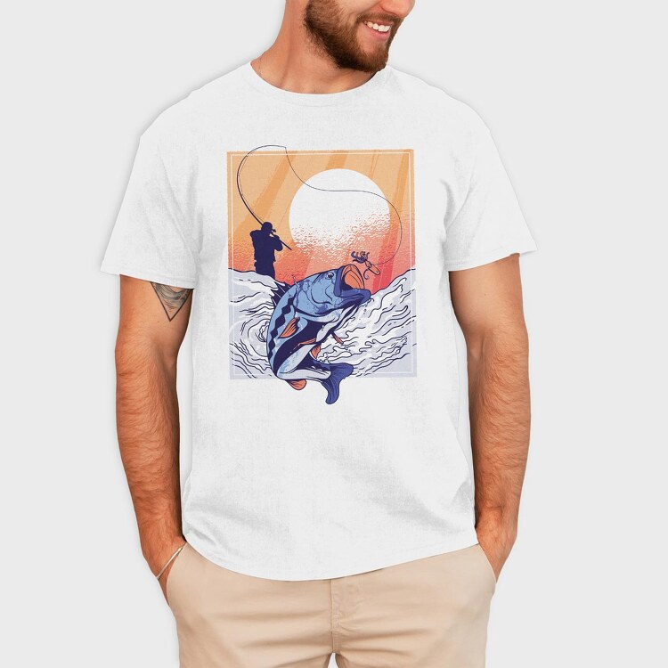 Fisherman Fish, Tricou Barbati (Unisex)