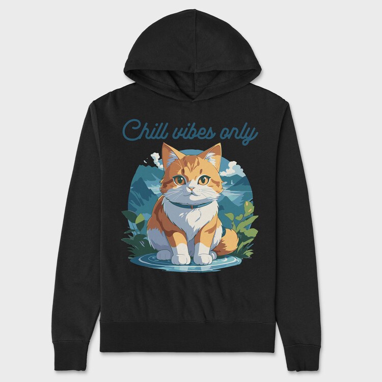 Cat Chill Vibes, Hanorac Oversize Barbati (Unisex)