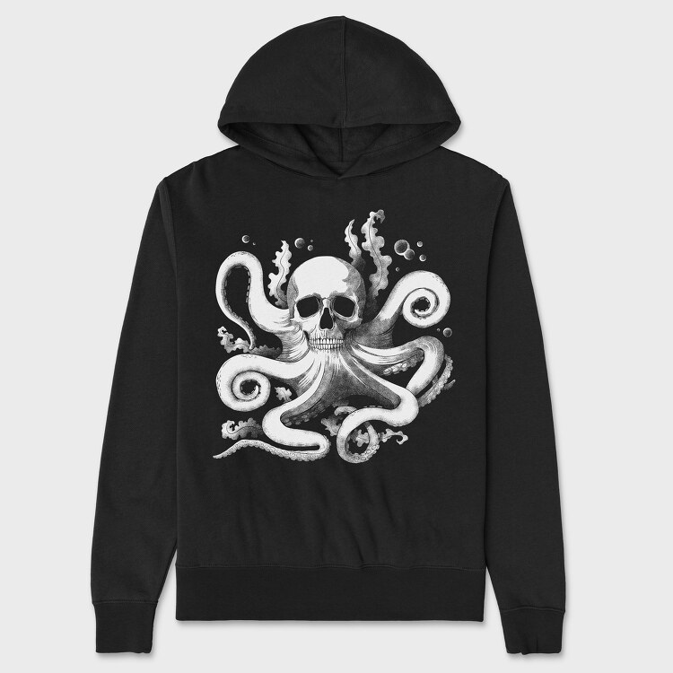 Octopus skull, Hanorac Oversize Barbati (Unisex)