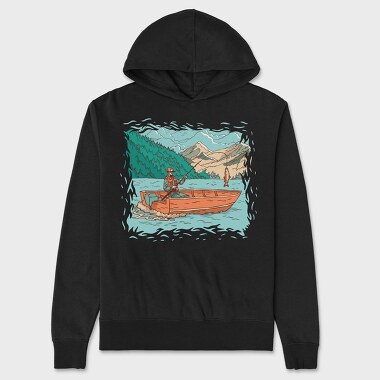 Fisherman Boat, Hanorac Oversize Barbati (Unisex)