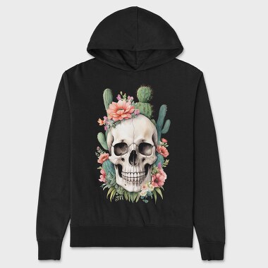 Skull cactus Flowers, Hanorac Oversize Barbati (Unisex)