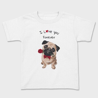 Pug Rose Forever, Tricou Copii