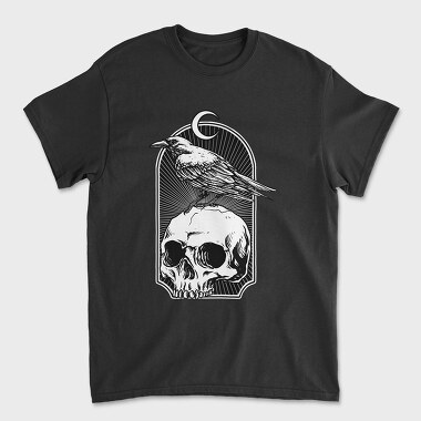Raven Moon Skull, Tricou Barbati (Unisex)