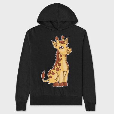 Cute Giraffe Cartoon, Hanorac Oversize Barbati (Unisex)