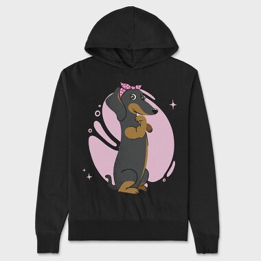 Dachsund Girl, Hanorac Oversize Barbati (Unisex)