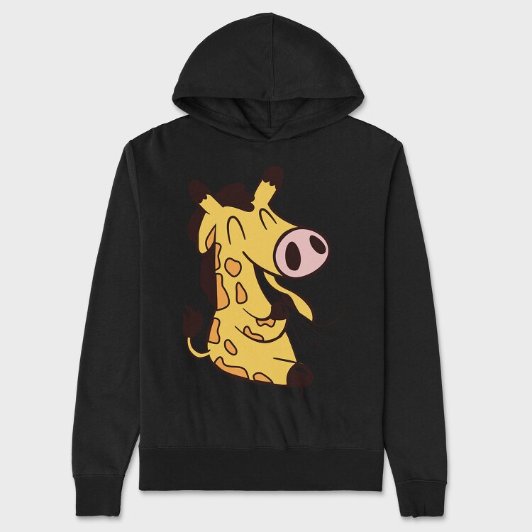 Giraffe Eating, Hanorac Oversize Barbati (Unisex)