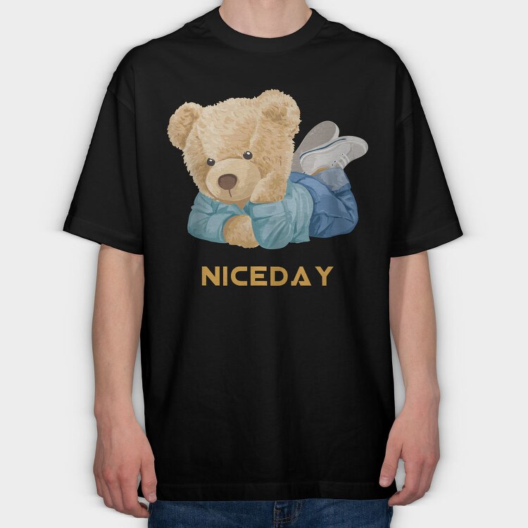 Teddy Feet Vibes, Tricou Oversize Barbati (Unisex)