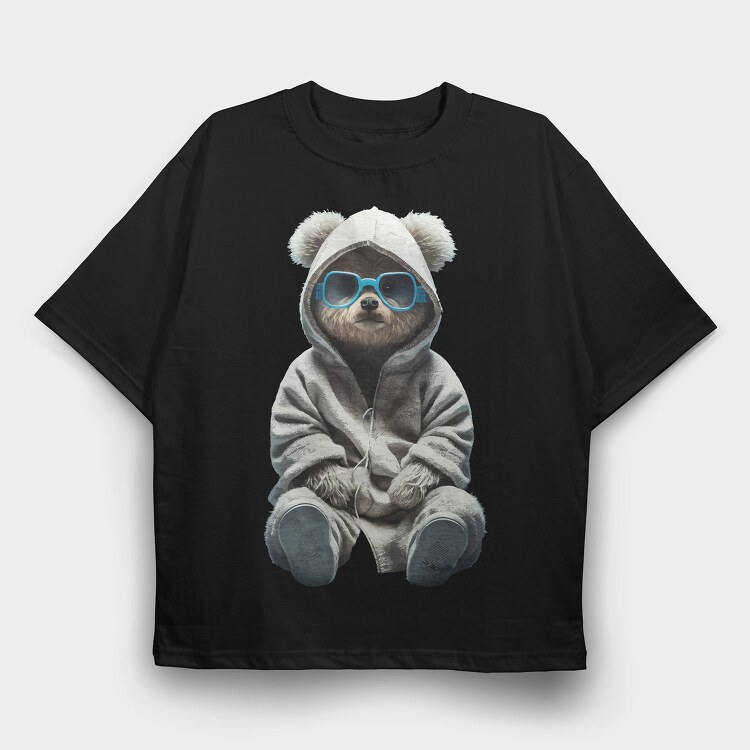 Teddy White Sweatsuit, Tricou Oversize Barbati (Unisex)