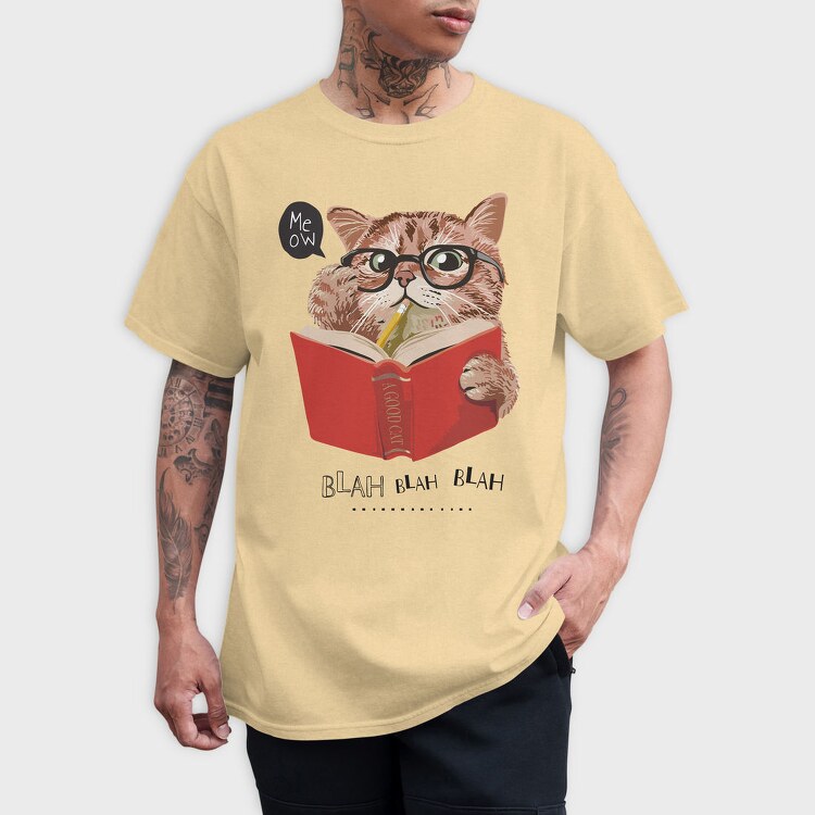 Cat Book Meow, Tricou Barbati (Unisex)