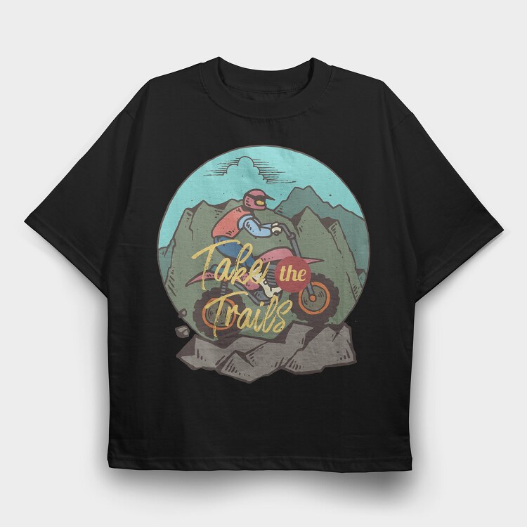 Off Road Moto, Tricou Oversize Barbati (Unisex)