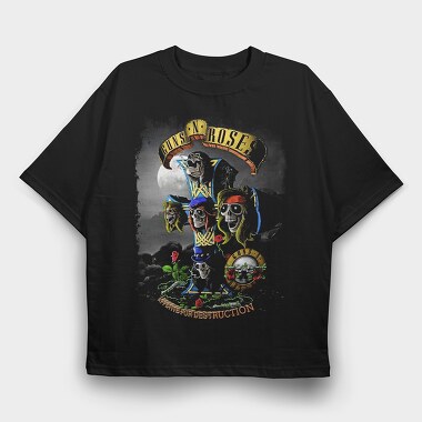 Guns N Roses 6, Tricou Oversize Barbati (Unisex)