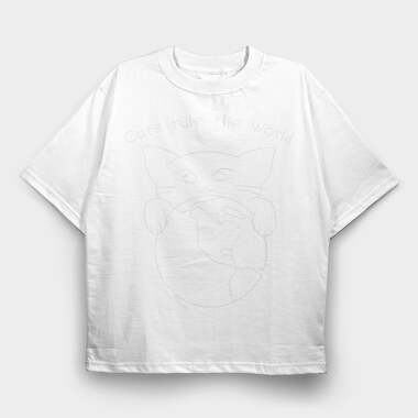Cats Rule the World, Tricou Oversize Barbati (Unisex)