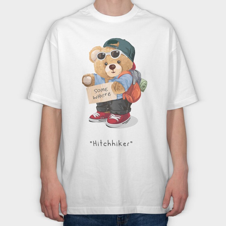 Teddy Hiker Vibes, Tricou Oversize Barbati (Unisex)