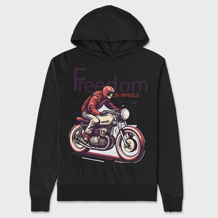 Freedom on Wheels Motorcycle Retro, Hanorac Oversize Barbati (Unisex)