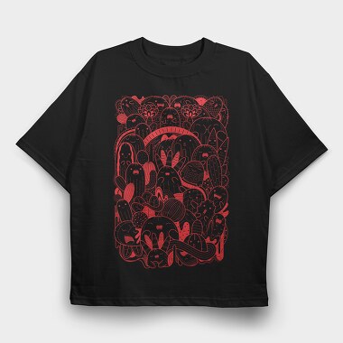 Cactus Collage, Tricou Oversize Barbati (Unisex)
