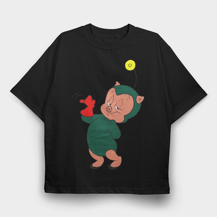 Cartoon Retro Duck Dodgers 5, Tricou Oversize Barbati (Unisex)