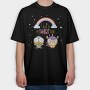 Rainbow Unicorn Duo, Tricou Oversize Barbati (Unisex)