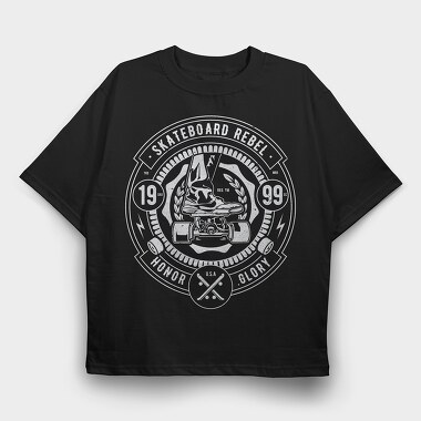 Skateboard Rebel, Tricou Oversize Barbati (Unisex)