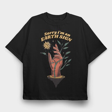 Earth Sign, Tricou Oversize Barbati (Unisex)